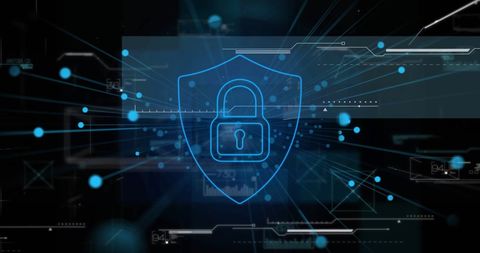 Digital Security Lock Icon Over Data Network Grid - Download Free Stock Images Pikwizard.com