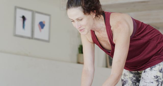 Woman Doing Indoor Workout in Modern Home Setting - Download Free Stock Images Pikwizard.com