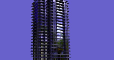 Futuristic Skyscraper Surrounded by Technological Visual Effects - Download Free Stock Images Pikwizard.com