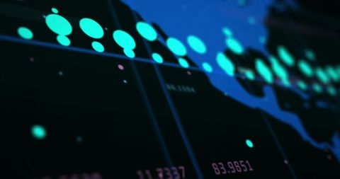 Digital World Map with Data Points Glowing in Blue - Download Free Stock Images Pikwizard.com