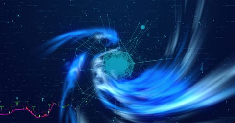Neon Data Swirls with digital Interface Elements - Download Free Stock Images Pikwizard.com