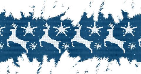 Festive Blue and White Christmas Pattern with Snow