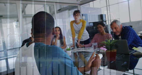 Innovative Team Collaborating with Statistical Data Integration