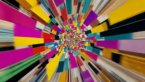 Colorful Abstract Vortex Expansive Motion in Digital Space