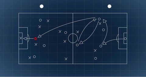 Detailed Soccer Tactics and Strategy Diagram Illustrated