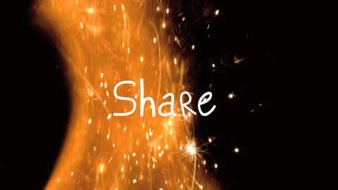 Fireworks Burst with Shimmering Sparks and Share Text
