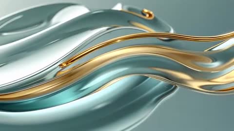 Dynamic Metallic Silver and Gold Fluid Forms