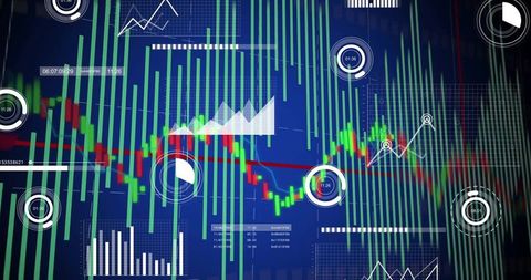 Abstract Financial Trading Dashboard with Trend Analysis