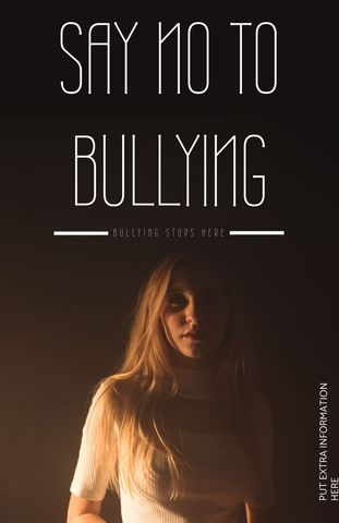 Anti-Bullying Campaign Poster with Solemn Young Woman
