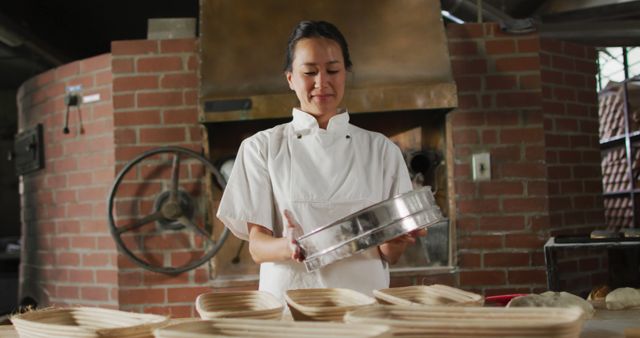 Professional Female Baker Preparing Dough in Rustic Bakery - Download Free Stock Images Pikwizard.com