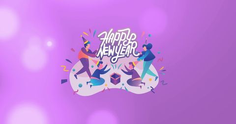 Festive New Year Illustration Over Vivid Purple Background - Download Free Stock Images Pikwizard.com