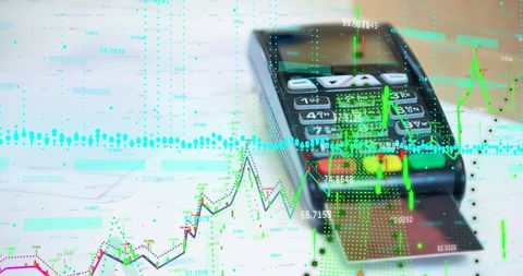 Credit Card Payment Terminal with Financial Data Overlay - Download Free Stock Images Pikwizard.com