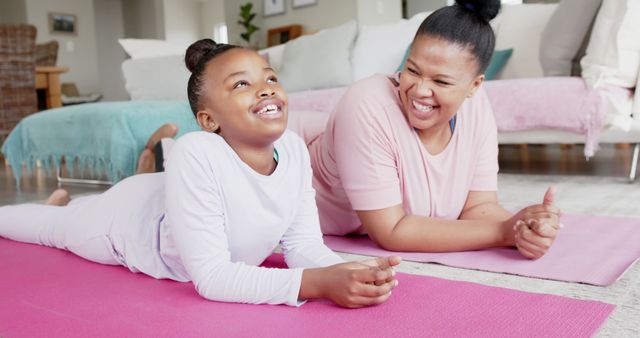 Mother and Daughter Bonding While Exercising at Home - Download Free Stock Images Pikwizard.com