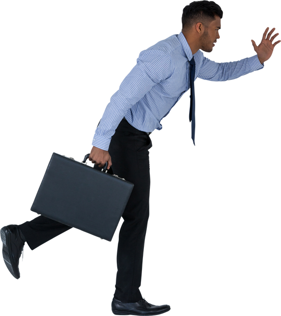 Transparent Businessman Running with Briefcase Isolated on White Background - Download Free Stock Videos Pikwizard.com