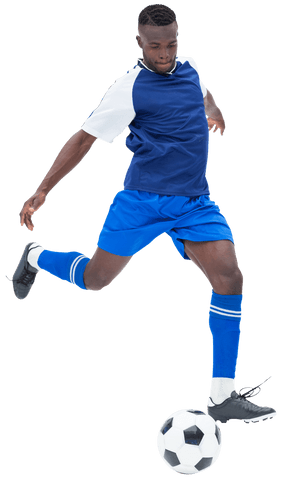 African American Footballer Kicking Ball Transparent Background - Download Free Stock Videos Pikwizard.com