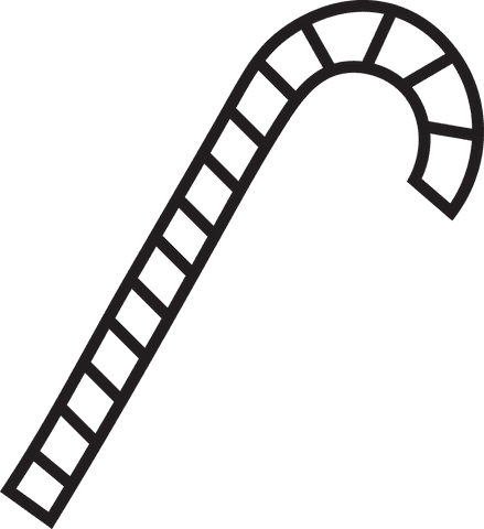 black candy cane outline illustration on transparent background - Download Free Stock Videos Pikwizard.com