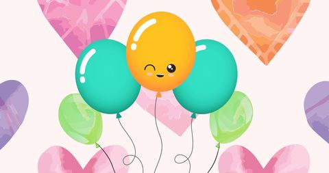 Vibrant Balloons and Hearts for Festive Celebration - Download Free Stock Images Pikwizard.com