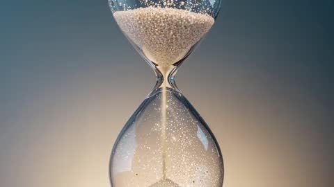 Clear Hourglass with Flowing Sand in Studio
