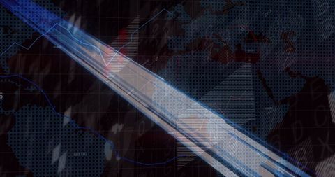 Dynamic digital interface with data graphs and light streaks