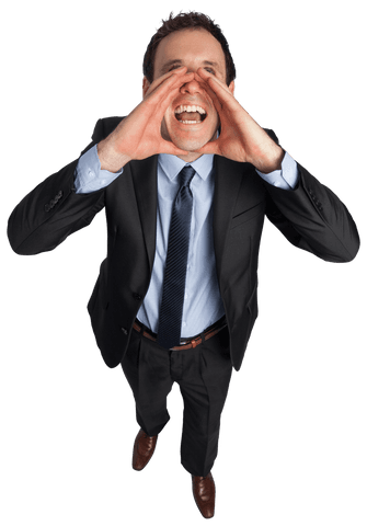 energetic businessman shouting transparent concept - Download Free Stock Videos Pikwizard.com