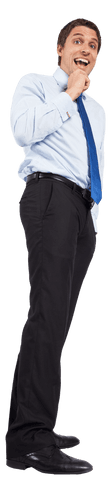 surprised caucasian businessman opening mouth on transparent background - Download Free Stock Videos Pikwizard.com