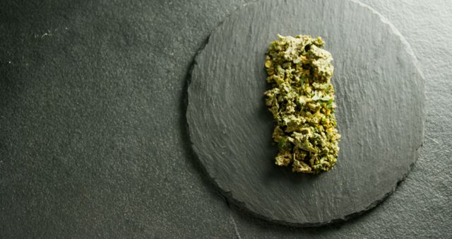 Healthy Green Granola Bar on Round Slate Plate - Download Free Stock Images Pikwizard.com