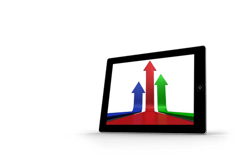 Transparent Tablet with Strategic Arrows on Screen - Download Free Stock Videos Pikwizard.com