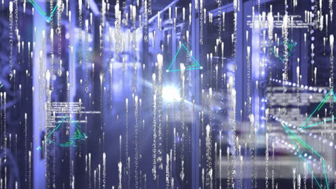 Futuristic Digital Data Stream in Modern Server Room