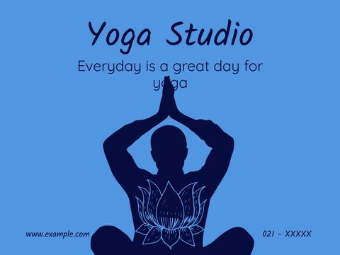 Peaceful yoga silhouette on tranquil blue background