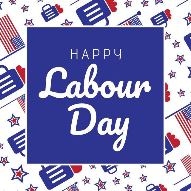 Bright and cheerful image suitable for promoting Labour Day events, creating social media posts, or designing festive website elements. Represents the festive spirit of Labour Day in the United States.