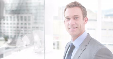 Confident Businessman Overlapping Urban Cityscape Background - Download Free Stock Images Pikwizard.com