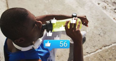 African American Athlete Monitoring Social Media Engagement During Workout - Download Free Stock Images Pikwizard.com