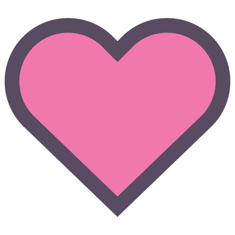 Stylized Pink Heart with Black Outline on Transparent Background - Download Free Stock Videos Pikwizard.com