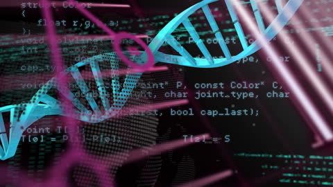 DNA Strand and Data Processing Conceptual Animation