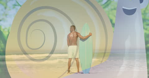 Surfer at Sunrise Embracing Sea Waves