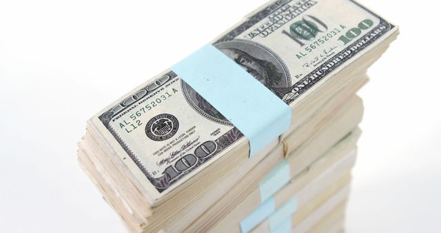 Stack of Hundred Dollar Bills Wrapped in Bands - Download Free Stock Photos Pikwizard.com