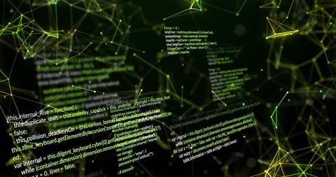 Futuristic Data Processing with Green Network Connections - Download Free Stock Images Pikwizard.com