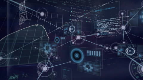 Abstract Digital Data Network with Interface Elements