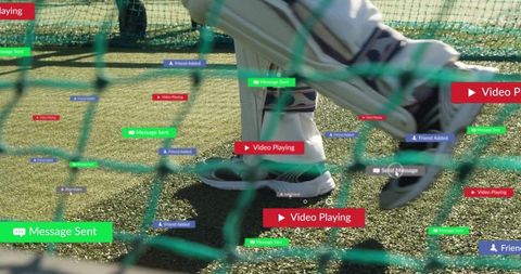 Cricketer Training with Technology Notifications