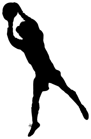 Football Player Silhouette on Transparent Background Vector
