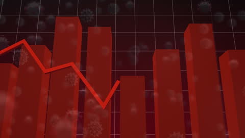 Animated COVID-19 Data Chart with Virus Cells