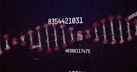 Floating Helix with Numeric Data in Dark Digital Space