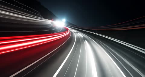 Dynamic Light Streaks on Night Highway