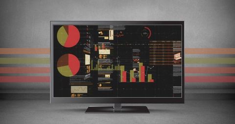 Digital Data Visualization on Monitor Analysis Interface - Download Free Stock Images Pikwizard.com