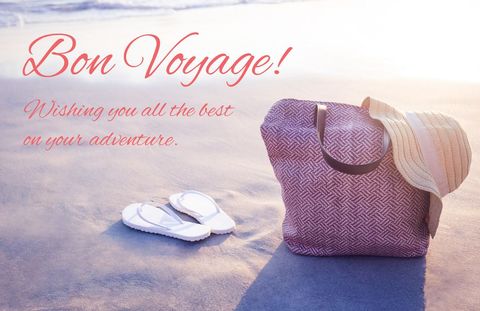 bon voyage beach scene with summer travel essentials - Download Free Stock Templates Pikwizard.com