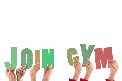 Hands Holding 'Join Gym' Text on Transparent Background - Download Free Stock Videos Pikwizard.com