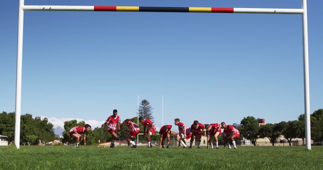 Youth Rugby Team Practicing Plays on Field - Download Free Stock Images Pikwizard.com