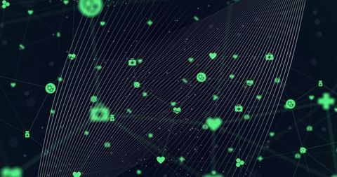 digital network of icons with light trails illustrating connectivity - Download Free Stock Images Pikwizard.com