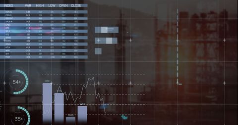 Abstract Digital Dashboard with Financial Data Visuals - Download Free Stock Images Pikwizard.com