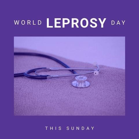 World leprosy day awareness campaign poster with stethoscope